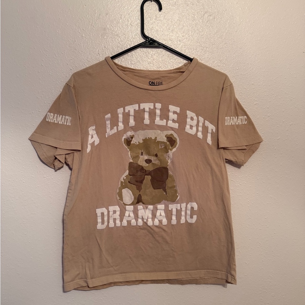 Women’s Beige T-Shirt with Bear Graphic